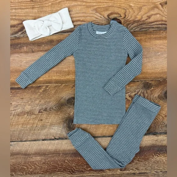 3pc Ribbed Striped Set with Headband - Picture 1 of 3